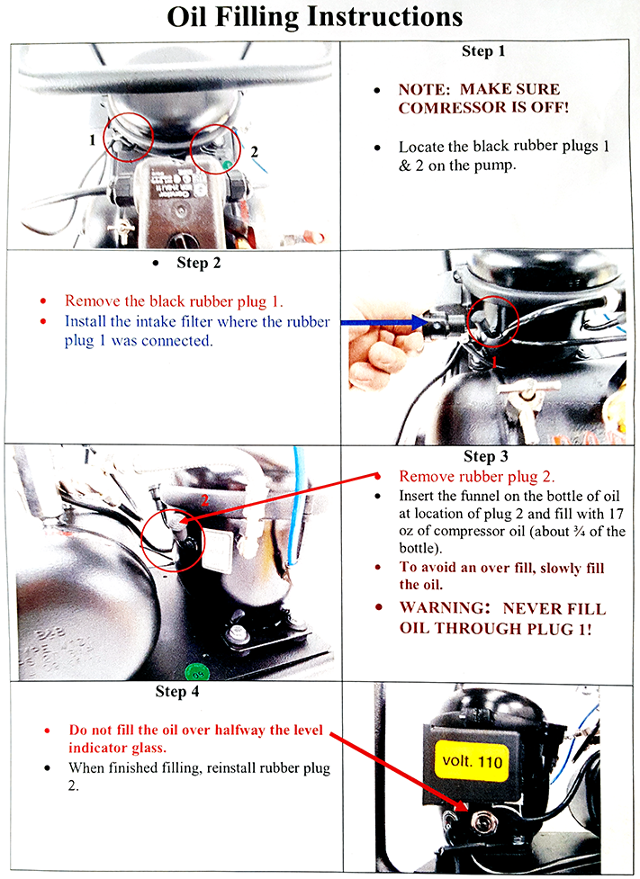 oil filling instructions